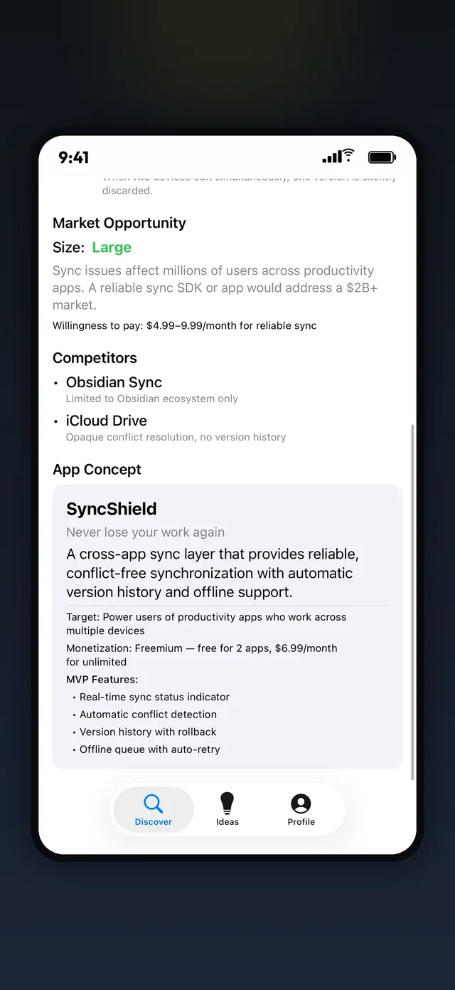 Get a concrete app to build